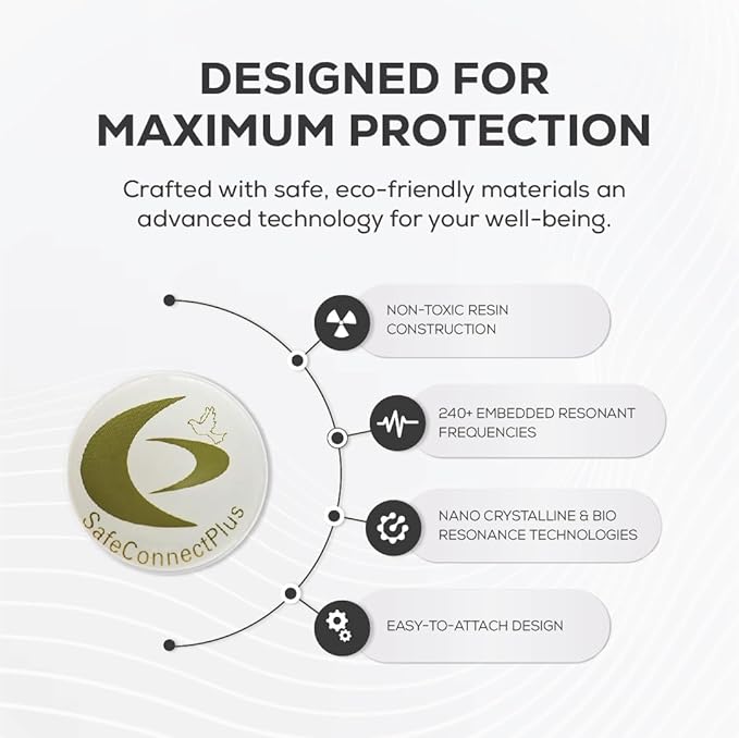 Pack of 6 EMF Stickers for Cell Phone- 5G Ready Harmonizer Stickers Proudly Made in USA for Cell Phones, Laptops or Tablets- EMF mega Shield for All Electronic Devices (Gold-White)