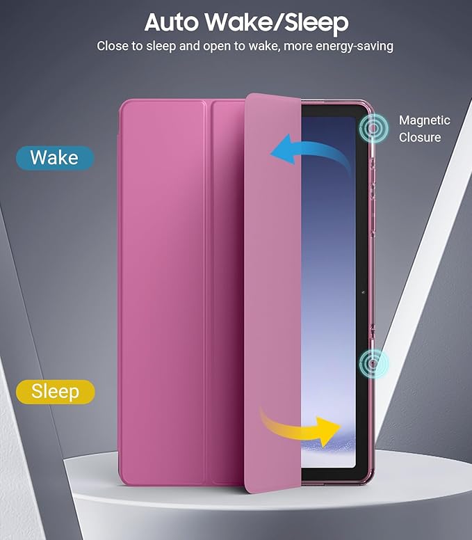 TiMOVO Case for Samsung Galaxy Tab A9+/A9 Plus 11" 2023, Slim Soft TPU Translucent Frosted Back Protective Cover for Galaxy Tab A9+ Tablet SM-X210/X216/X218, Auto Wake/Sleep, Pink Purple