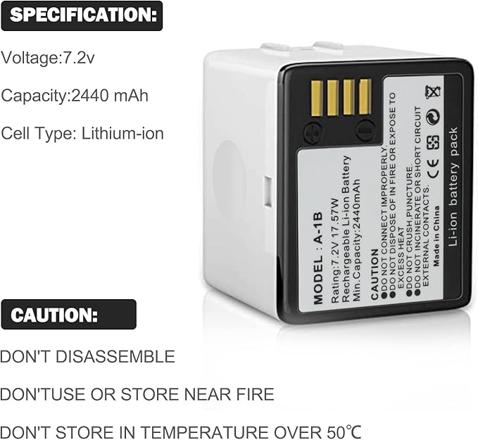 2 Pack Rechargeable Batteries 7.2V/2440mAh/17.57Wh with Charging Station for Arlo Pro/Pro 2 Cameras(Charger Included)