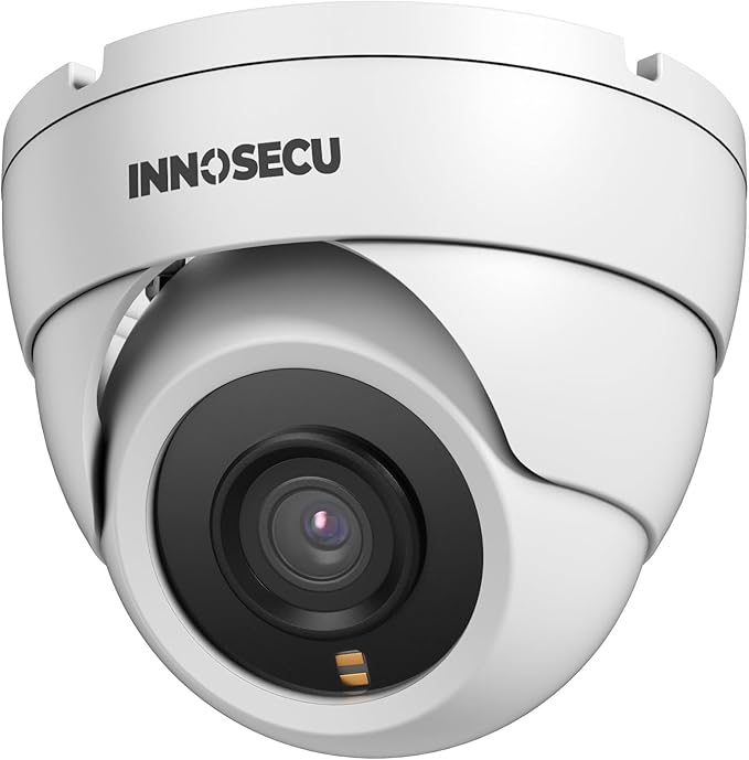 PoE Camera 4MP, Security IP Dome Camera for Outdoor Indoor Use, Buil-in Mic, 2.8mm Lens Wide Angle 110°, B/W Night Vision, Smart Motion Detection, Human&Vehicle Detection, IND4FR94C (White)