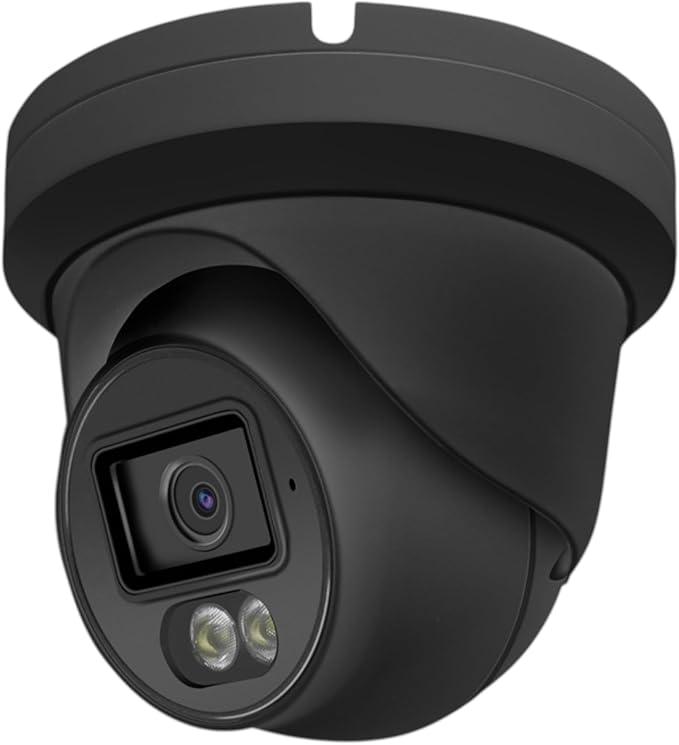 4K PoE Security Camera, 8MP IP Turret Dome, Big Sensor, Built-in Microphone, Smart Dual-Light Color Night Vision, IP67 Outdoor/Indoor, NDAA Compliant, ONVIF Compatible (Black)