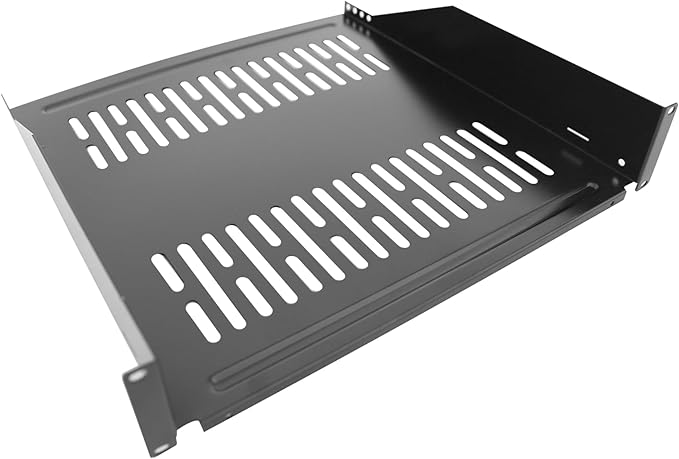 Server Rack Shelf-Universal Vented Rack Mount Cantilever Tray for 19" Network Rack & Cabinet - Heavy Duty Steel - Weight Capacity 80lb-2U H 12" D/ 2 Pieces Packaging GLOBALRACK (2U12, 12INCH)