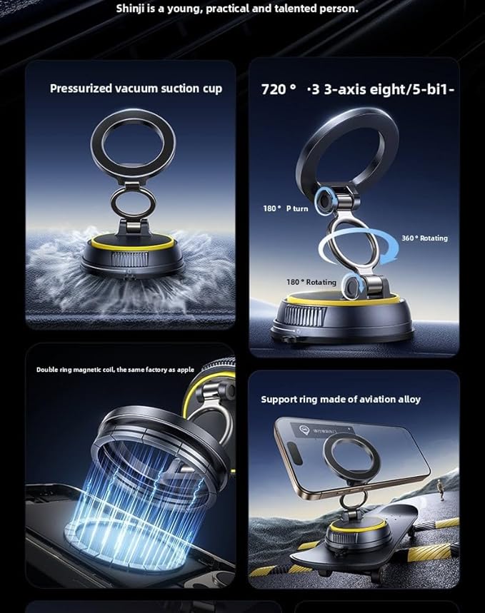 Car Mobile Phone Holder Suspension Central Control Screen Special Hidden Integrated 360 Degree Adjustment Direction Free Paste (MG-ZJ03duan)