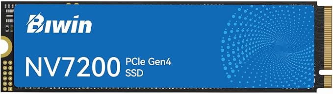 BIWIN NV7200 4TB SSD, M.2 2280 PCIe Gen 4x4 NVMe 2.0 Internal SSD, Read Speed Up to 7200 MB/s, Internal PC Solid State Drive for Laptop & Desktop & PS5