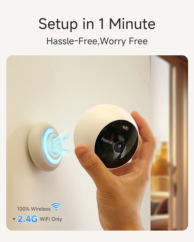 Noorio 2MP Security Cameras Wireless Outdoor Battery Powered Camera Surveillance Exterieur for Home, Color Night Vision, AI Motion Detection, 2.4G WiFi, IP66, 32GB Local Storage, 2-Way Audio (2 Pack)