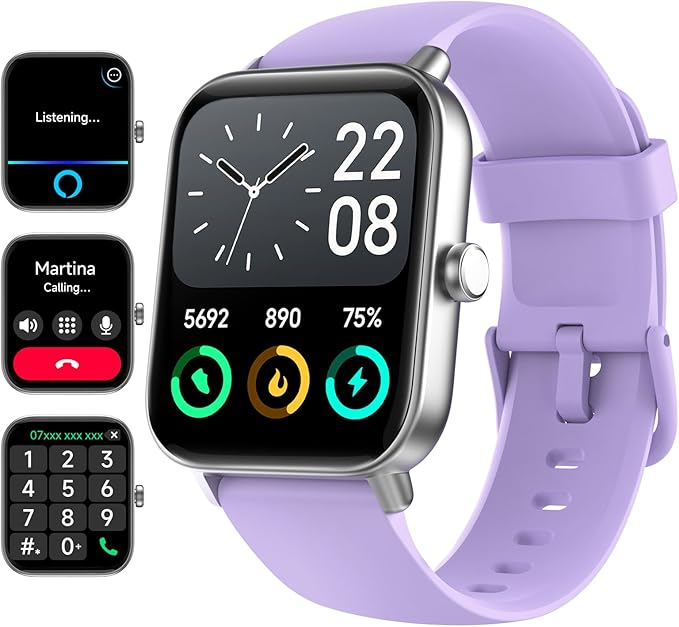Fitpolo Smart Watch for Women,1.8” Touchscreen, Bluetooth Call, Alexa Built-in,24/7 Heart Rate, SpO2 Monitor, Step Counting, Sleep Tracking, IP68 Waterproof Fitness Tracker Watch for Android iPhone