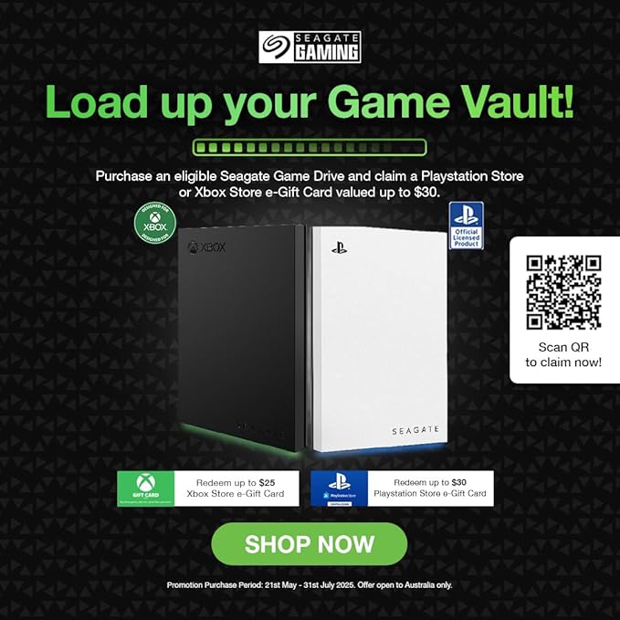 Seagate Game Drive for Xbox 4TB External Hard Drive Portable HDD - USB 3.2 Gen 1, Black with built-in green LED bar , Xbox Certified, 3 year Rescue Services (STKX4000402)