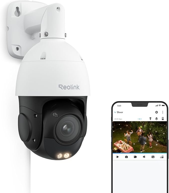 REOLINK 4K UHD PoE PTZ Camera for Outdoor Security, 360° Pan & 90° Tilt for Auto Tracking, 5X Optical Zoom and 3D Zoom, AI Detection, Color Night Vision, 24/7 Recording, 2 Way Talk, RLC-823S1