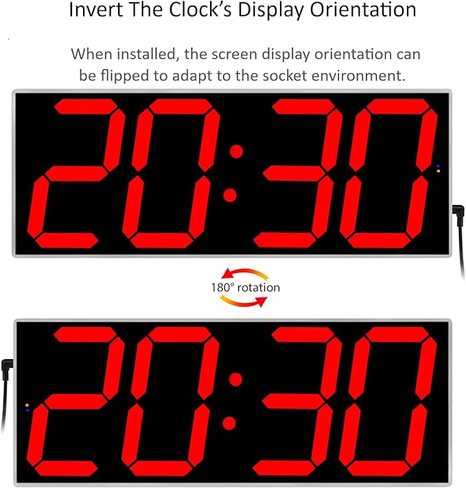 West Ocean Large Smart Digital LED WiFi Wall Clock with 6" Single Digit, Countdown, DST, Multifunction WiFi Smart Digital Wall Clock (Red)