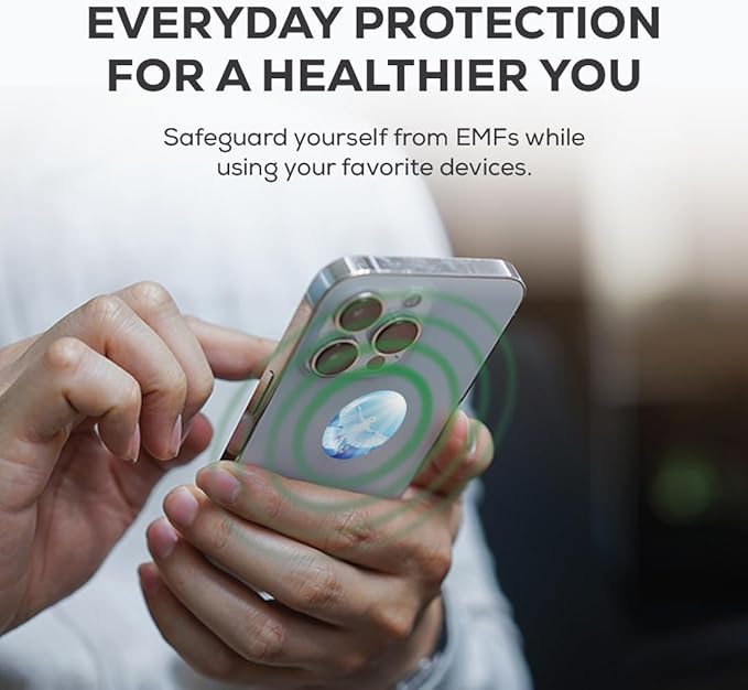 Pack of 6 EMF Stickers for Cell Phone- 5G Ready Harmonizer Stickers Proudly Made in USA for Cell Phones, Laptops or Tablets- EMF mega Shield for All Electronic Devices (Wings of Peace)