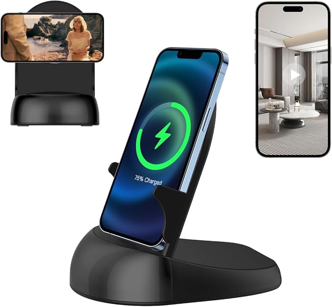 Dome Security Camera, 2.4/5GHz Smart Indoor Baby/Pet Monitoring Cam with Wirless Charger, Motion Detection, Phone APP, Rotate Lens 250°Viewing Angle for Home Security