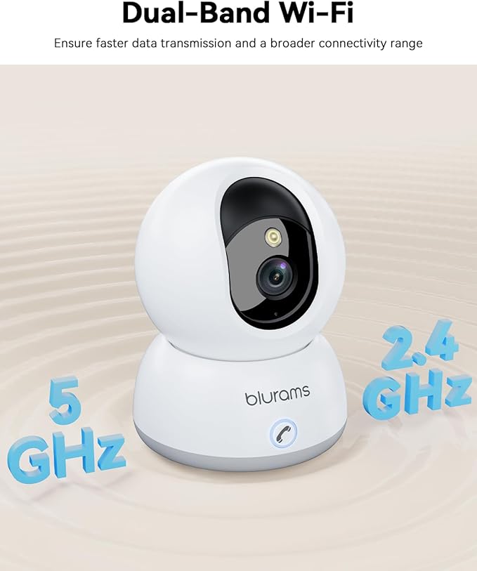 blurams Cameras for Home Security, 2K Pet Camera with Phone App, 360° PTZ Indoor Cameras, 2-Way Talk, Motion Tracking, Color/IR Night Vision, Compatible with Alexa, 8MP, Wi-Fi 6