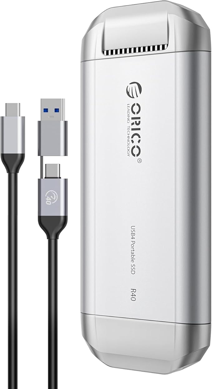 ORICO R40 1TB External Solid State Drive - 3700MB/s Ultra-Fast Speed, 40Gbps via Thunderbolt 4/3/USB4.0, Portable SSD Plug and Play, Compatible with USB-C Phones, Tablets, PC & Mac