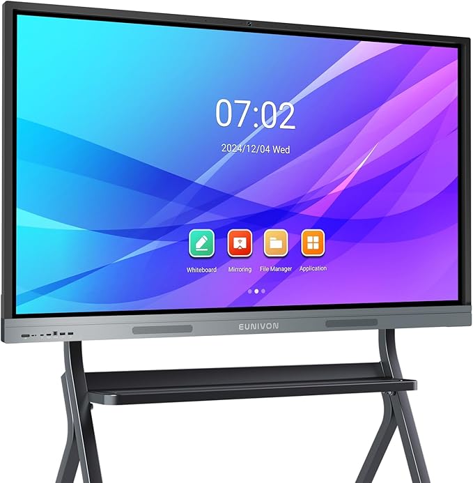 Interactive Whiteboard, 65'' 4K UHD Smart Whiteboard with 13MP Camera, 8+128GB Interactive Touch Screen Smartboard, Smart Board for Classroom and Business (Wall Mount Included)