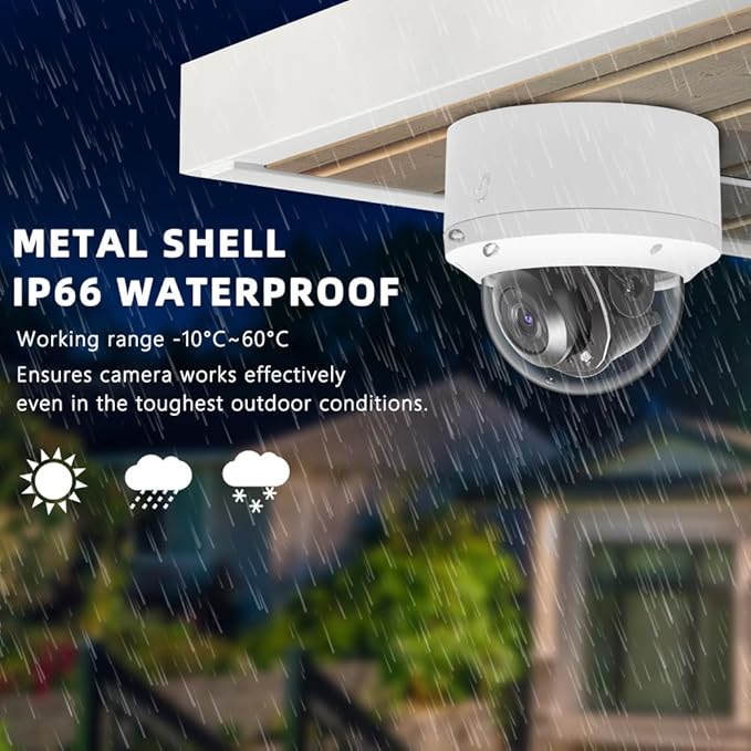 4K 2.5'' PoE PTZ IP Camera with Mic/Audio in, 8MP IP Dome Security Camera Outdoor, Waterproof IP66, 2.8mm Lens 60ft IR Night Vision, Pan 0~355° Tilt 0~90°