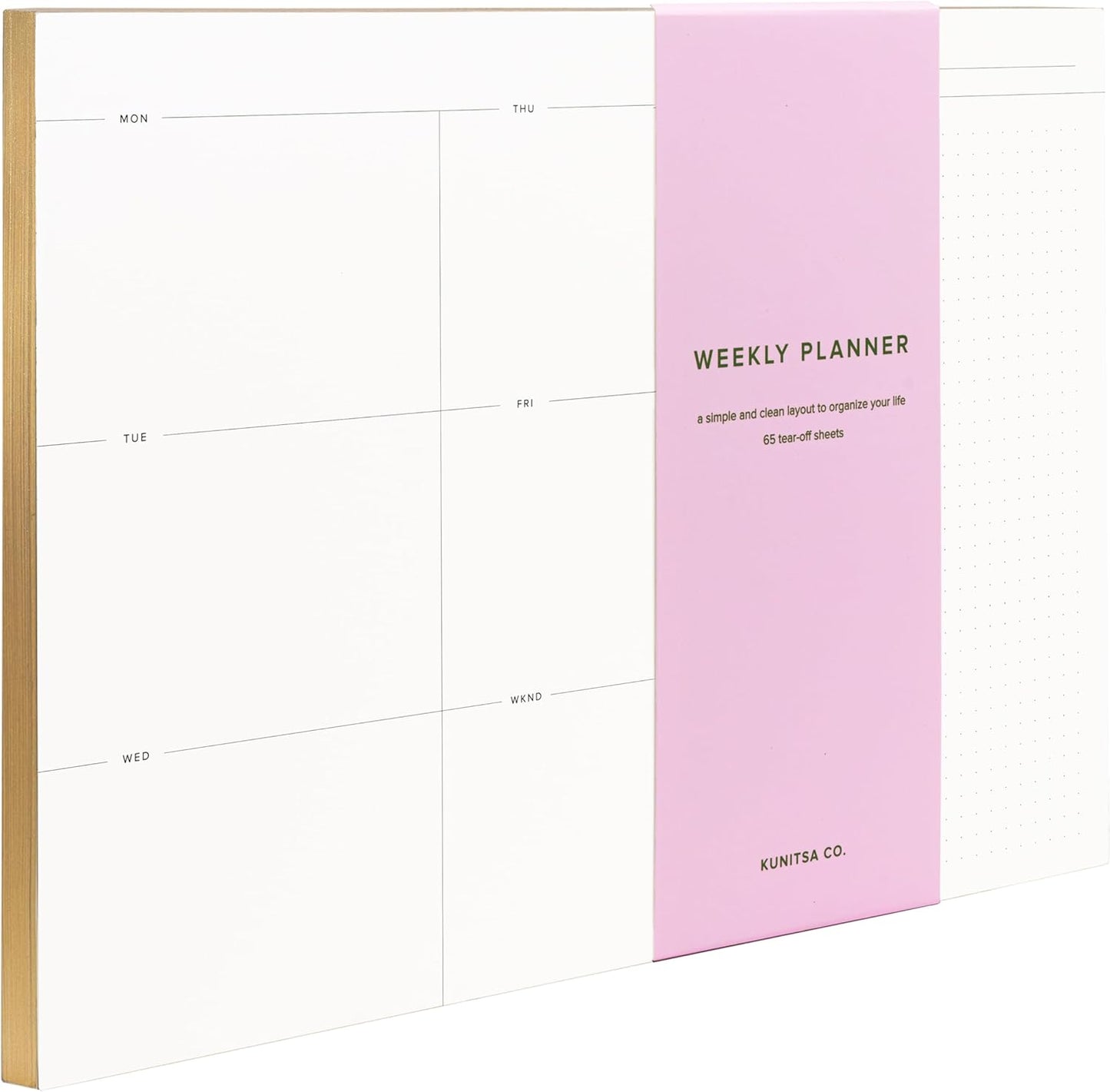 Daily and Weekly To-Do List Notepad â Desk Pad for Work and Study, Gold, 11.7x8.3 Inches