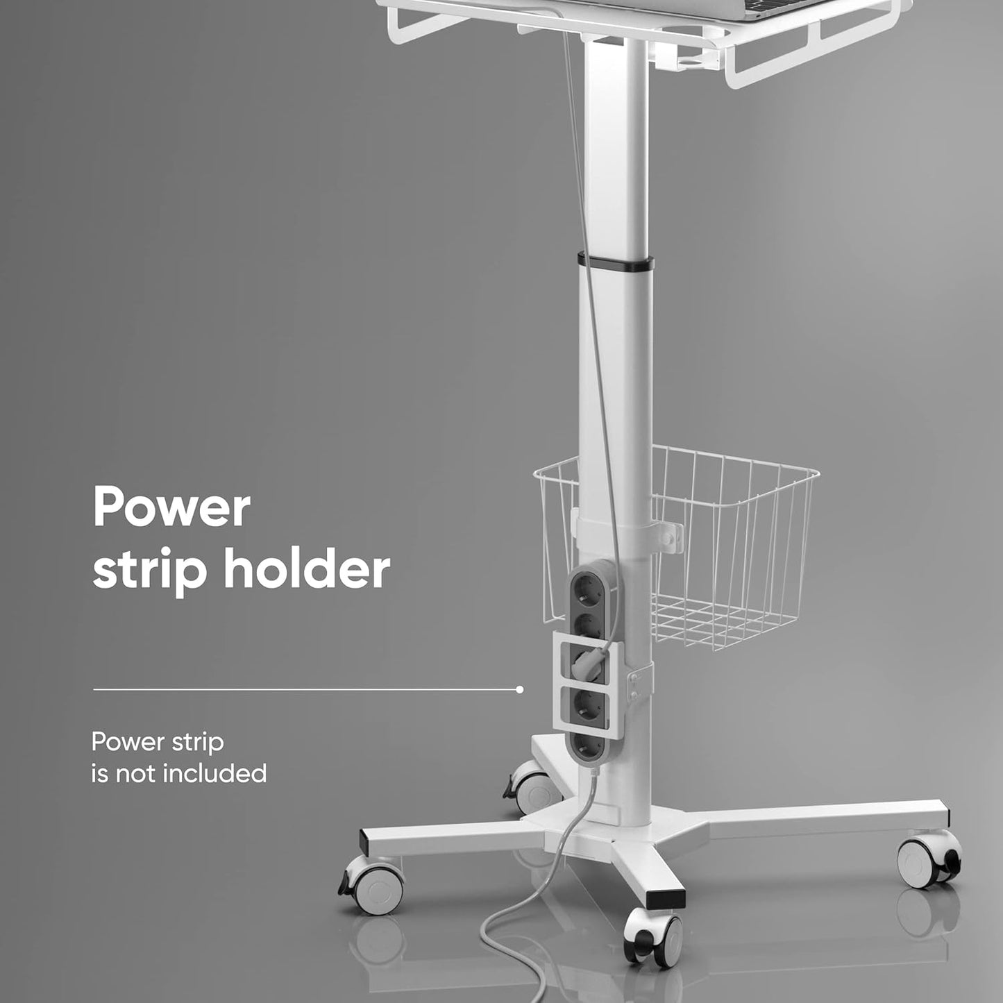 ONKRON Mobile Laptop Cart on Wheels with Load up to 17.6 lbs, Height Adjustable Side Table with Wheels & Storage, Portable Workstation for Laptop/Small Rolling Desk for Couch White