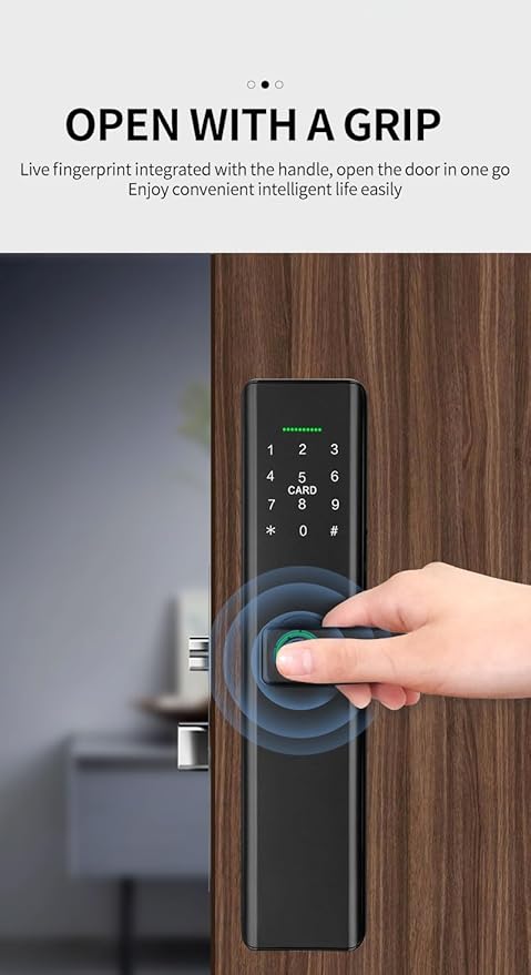 Smart Lock Fingerprint Door Lock with Touch Screen Password Electronic Locks, (No APP Control)