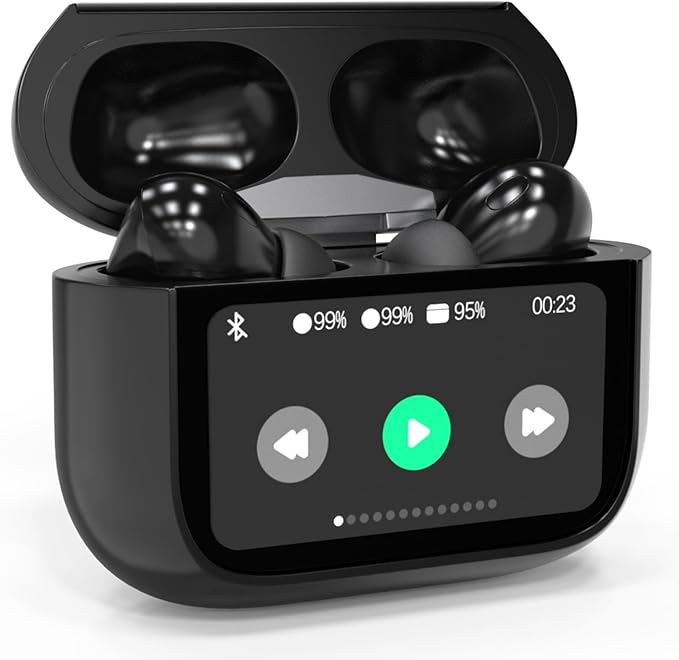 Ai Translation Earbuds Real Time 144-Language Translator Earbuds with Accent Support and 8-Language Offline Translator Device Two Way Translation Headphones for Language Learning Travel Business Black