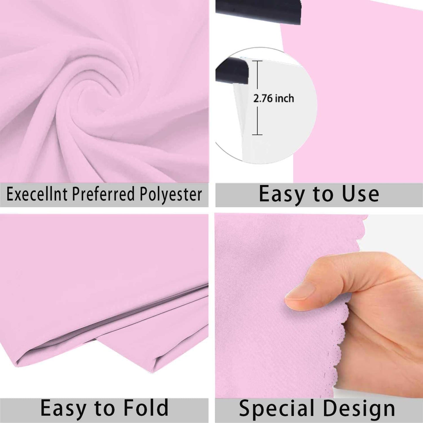 Pink Photo Backdrop for Photoshoot Pink Background for Photography Photo Backdrop Curtain for Party 6 x 9 FT