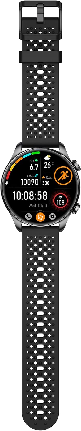 Smartwatch for Men & Women, 1.43" AMOLED Fitness Tracker GPS, Bluetooth Call, Heart Rate, Blood Oxygen (SpO2), Sleep Monitor, 100+ Sports Modes, iPhone & Android - Black