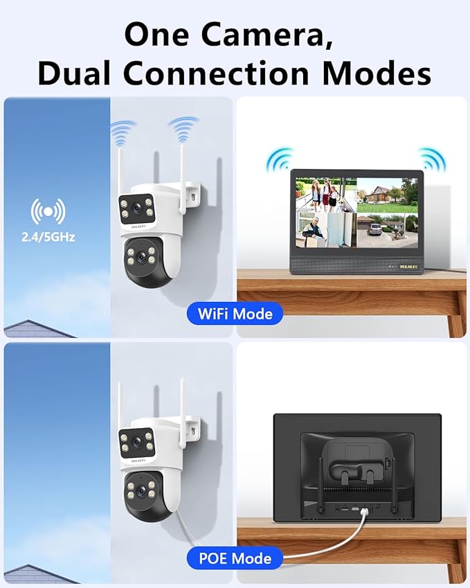 【All-in-One Security System】 4MP PTZ Security Cameras Wireless Outdoor, WiFi Home Security Camera System, Video Surveillance DVR Kits