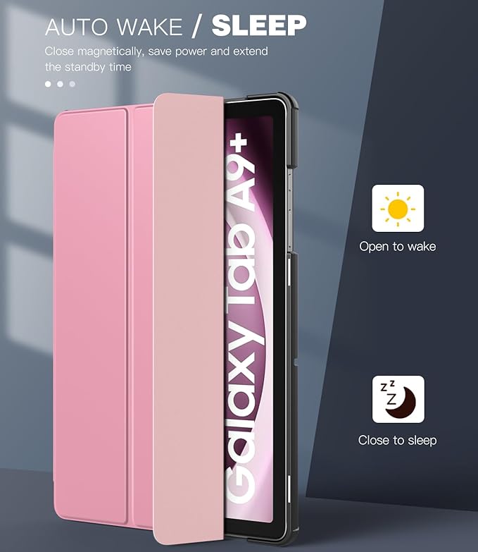 TiMOVO Case for Samsung Galaxy Tab A9+/A9 Plus 11 Inch 2023, Slim Lightweight Stand Hard Back Shell Protective Cover for Galaxy Tab A9+ Tablet SM-X210/X216/X218, Auto Wake/Sleep, Fondant Pink