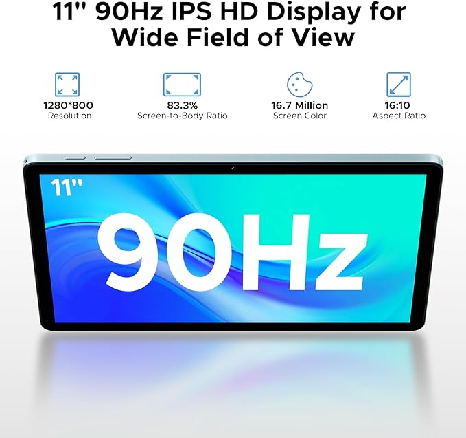 DOOGEE Tab A9 Pro+ Android 16 Tablet,11 inch Tablet with 90Hz Display,30GB+128GB/2TB TF Octa-Core Gaming Tablets,8580mAh,1080P,Bluetooth 5.0+5G WiFi Tablets,13MP+5MP,Face ID/OTG