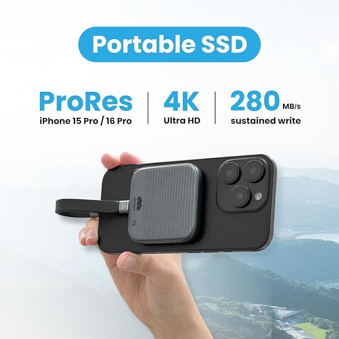 LinkMore 1TB Magnetic External SSD – 950MB/s Read – for ProRes 4K – Portable SSD Compatible with MagSafe, USB-C, USB-A, PC (NR P100)