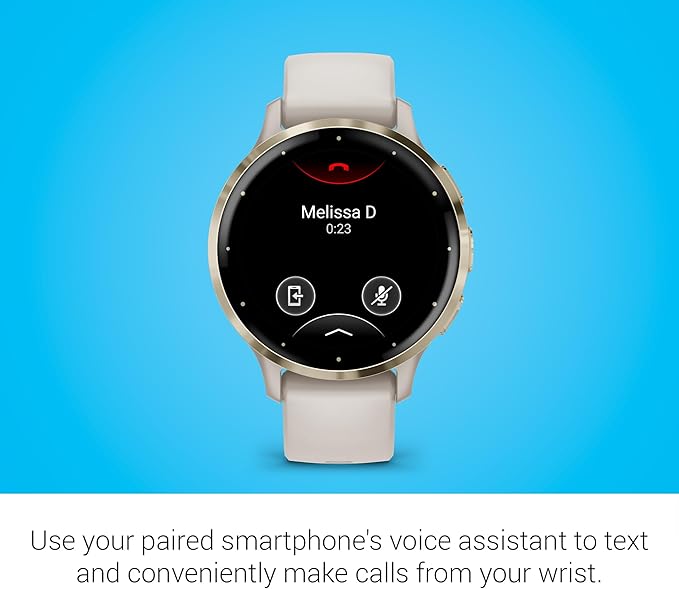 Garmin Venu 3S Running GPS Smartwatch with AMOLED Display, Advanced Health, Fitness Features, Up to 14 Day Battery Life with Signature Power Bundle | Soft Gold with Ivory Silicone Band