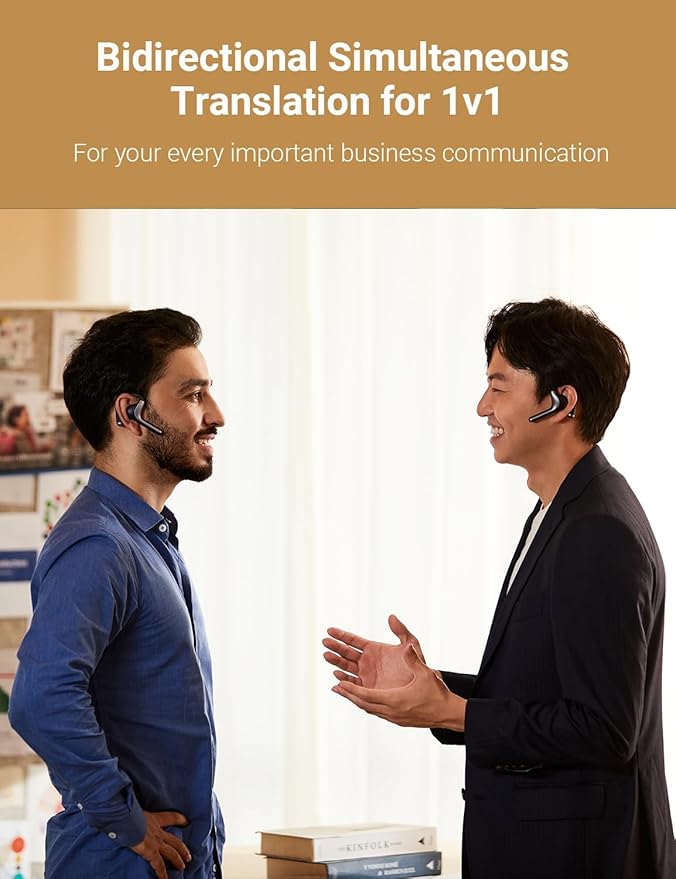 Timekettle W4 Pro AI Interpreter Earbuds, Real-Time Bidirectional Voice Translation,40+ Languages, Video and Call Translation,for Global Business, Compatible with iOS/Android
