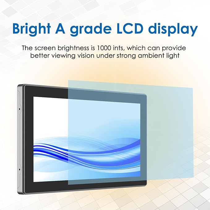 13.3 Inch 1000 Nits High Brightness 10 Points Open Frame Touch Display, Industrial PCAP Touchscreen Monitor, VGA+HDMI+DVI Port - 16:9-1920 x1080