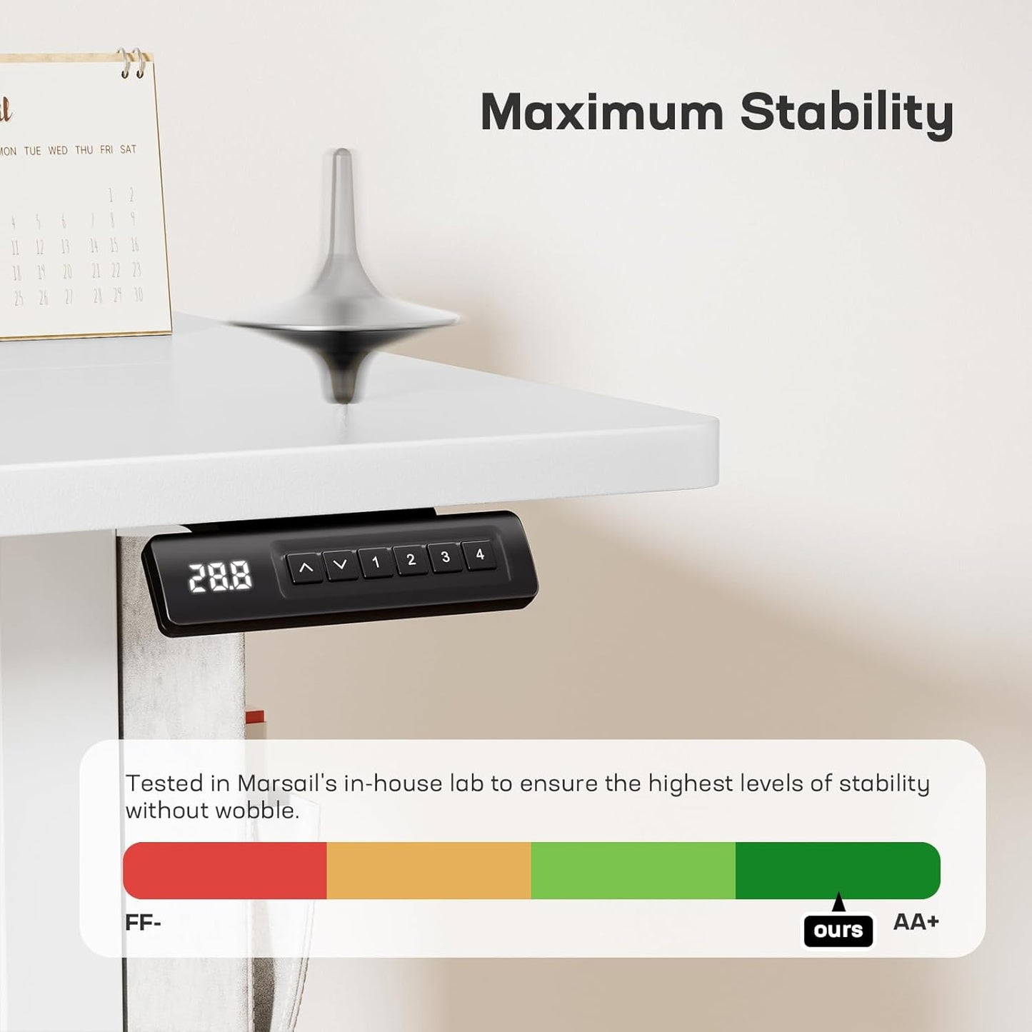 Marsail Standing Desk Adjustable Height Home Office Desk,‎48x24 Electric Standing Desk, Stand up Desk with Storage Bag,Headphone Hook for Computer Workstations Desk Memory Preset