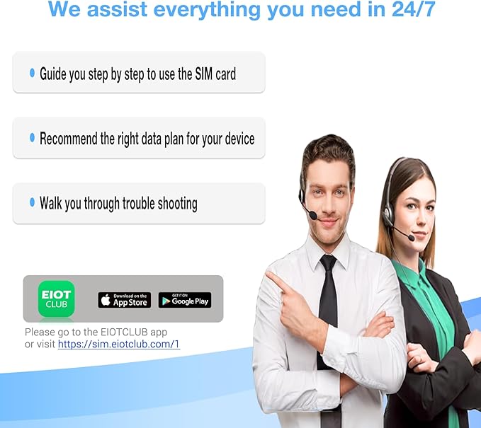 EIOTCLUB SIM Card for Data Only, 5G/4G LTE USA Compatible with Nationwide Networks for Security, Hunting Trail Game Cameras - No Contract Wireless-Triple Cut Size