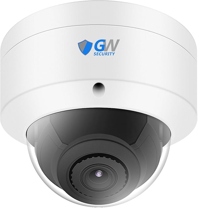 GW Security 4K 8MP Outdoor/Indoor PoE IP Microphone 2.8mm Wide Angle Lens White Dome Security Camera (GW803301M)