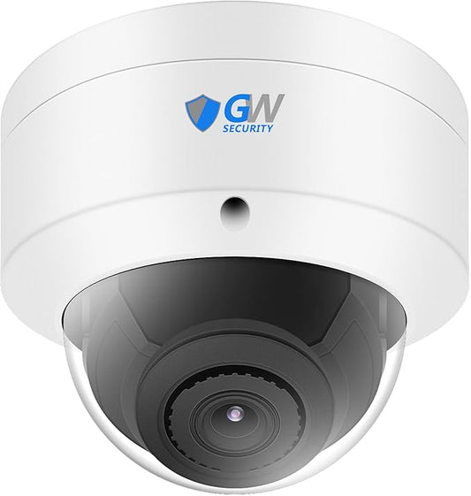GW Security 4K 8MP Outdoor/Indoor PoE IP Microphone 2.8mm Wide Angle Lens White Dome Security Camera (GW803301M)