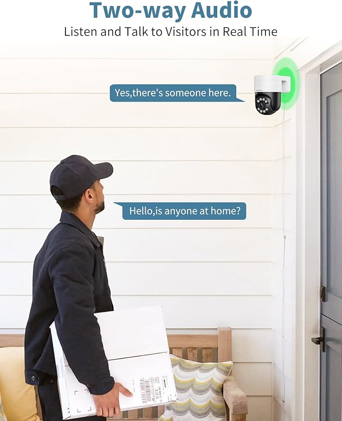 OHWOAI 《4K/8.0 Megapixel & Smart Auto Tracking》Wired PTZ Security Camera System, 4K POE Cameras Systems for Home Video Surveillance DVR Kits