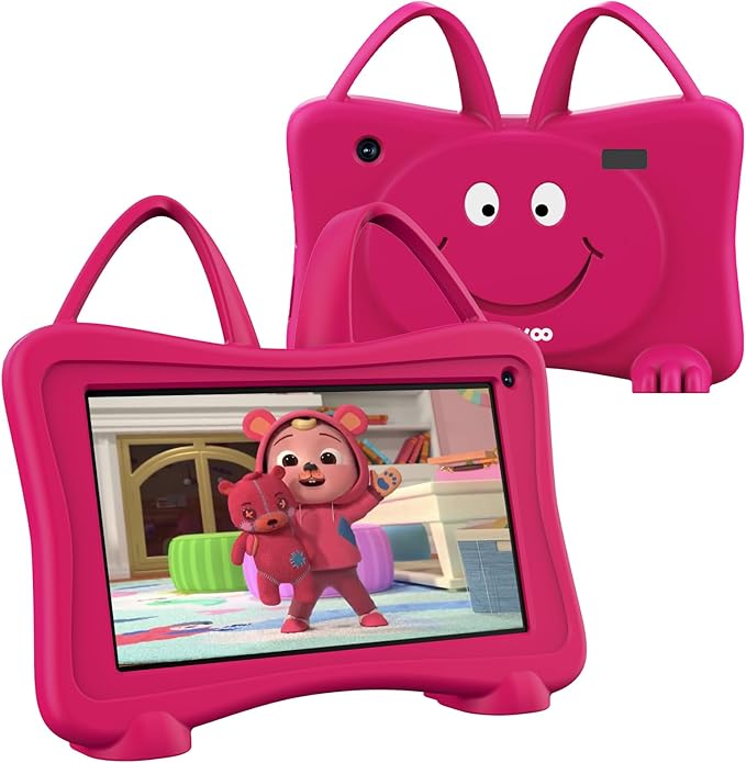 Kids Tablet 7 Toddler Learning Tablet with WiFi, YouTube, Dual Camera, Touch Screen, Parental Control, Child Tablets for Boys Girls (Rose)