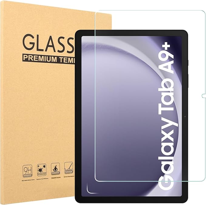 Caweet Screen Protector for Samsung Galaxy Tab A9+ / A9 Plus 11 Inch 2023 Released, 9H Hardness HD Tempered Glass Film Guard, 1 Pack