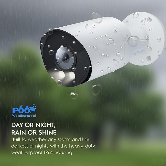 Real HD 8MP 4K PoE IP Full Color Night Vision Security Camera Outdoor, 2.8mm Wide Angle 105° FOV, H.265, Waterproof IP66, Metal Housing Bullet IP Camera, NDAA Compliant