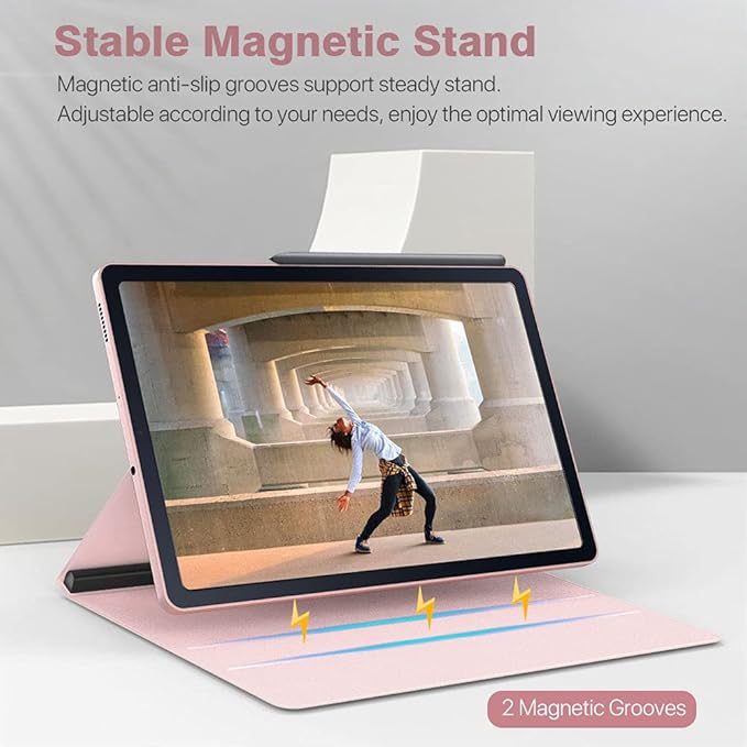 TiMOVO Case for All-New Samsung Galaxy Tab S6 Lite 10.4 Inch 2024/2022/2020, Ultra Slim Lightweight Magnetic Stand Cover Fit Galaxy Tab S6 Lite Tablet, Light Pink
