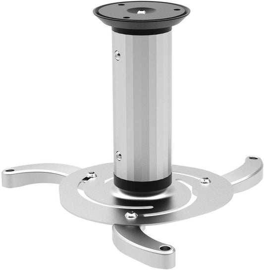Cmple - Universal Adjustable Ceiling Projector Mount, 360 Degree Swivel Rotatable Projector Bracket - Max 22lbs (Silver)