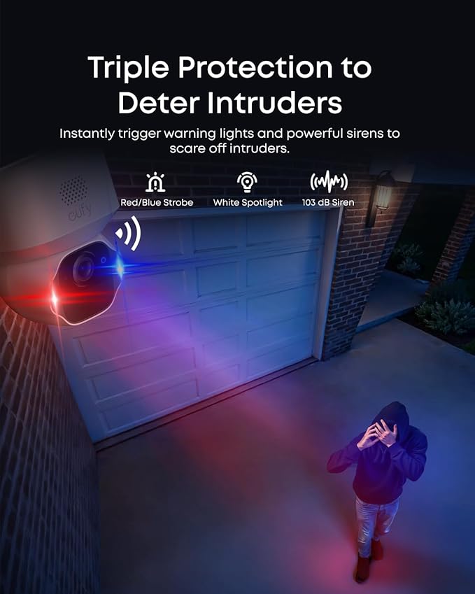 eufy Security SoloCam E42 2-Cam Kit (HomeBase S380), 4K Security Camera Wireless Outdoor, Solar Powered, AI Motion Tracking, Strobe Light, Pan & Tilt, Facial Recognition, Local Storage Up to 16 TB