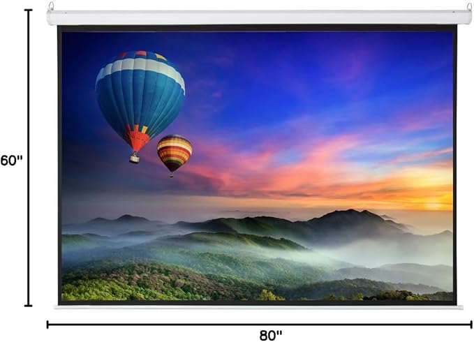 Motorized Projector Screen with Remote Control, No Wrinkles, Without Dents, HD Screen, for Home Theater Office Classroom TV Usage (100in 4:3)
