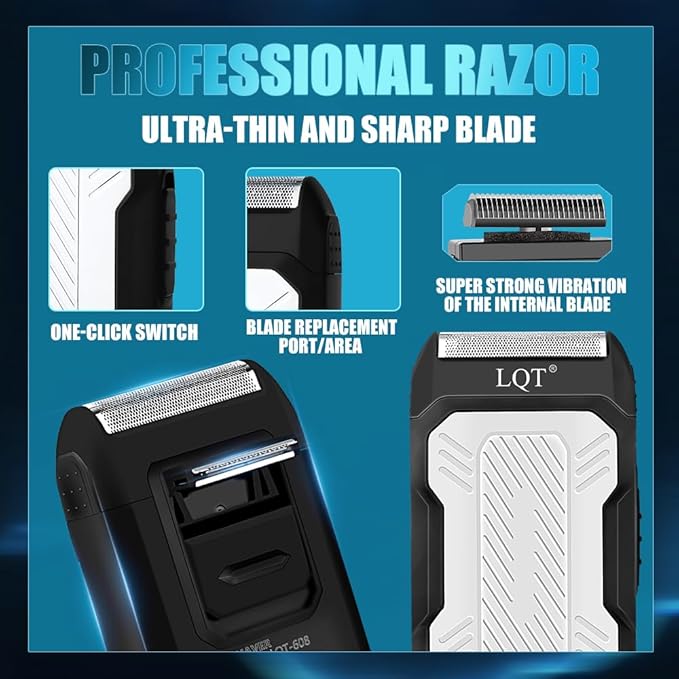 Professional Hair Clippers for Men, Cordless 3-in-1 Hair & Beard Trimmer Set, Adjustable Lever, Waterproof, Long Lasting Battery, Gift for Dad, Husband, Christmas, Birthday