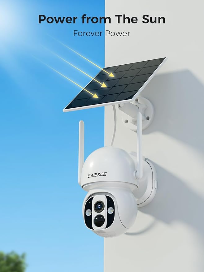 Solar Camera Outdoor Wireless, 4 Cam Kit, No Subscription, Wireless Home Security Camera System, Expandable to 10CH, 360° View PT Cameras, 2K Color Night Vision, Two-Way Talk, 2.4G & 5GHz WiFi