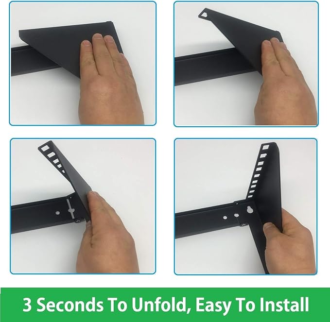 JINGCHENGMEI 2 Pack of 3U 125 lb Weight Capacity Heavy Duty 19 Inches Steel Vertical Patch Panel Mounting Bracket for Networking Equipment (2)