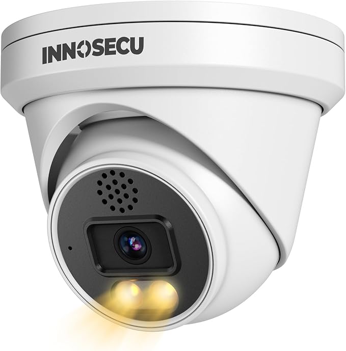 UltraHD 12MP PoE Camera, Outdoor Dome IP Camera for Home Seuciry System, Smart Dual Light Color Night Vision, Wide Angle 110 °, Wide Angel 110° 2.8mm Lens, Two Way Audio, IND12LD97K
