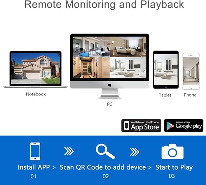 Firstrend Wireless Security Camera System,2MP 8 Channel CCTV P2P Surveillance H.265 NVR System with AI Human Detection, 2-Way Audio,3TB Hard Drive 24/7 Recording 8 Cameras for Home