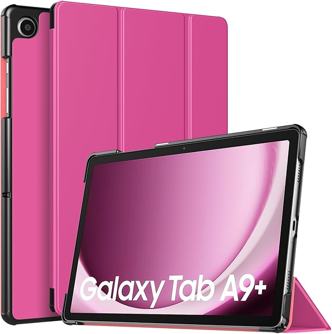 TiMOVO Case for Samsung Galaxy Tab A9+/A9 Plus 11 Inch 2023, Slim Lightweight Stand Hard Back Shell Protective Cover for Galaxy Tab A9+ Tablet SM-X210/X216/X218, Auto Wake/Sleep, Begonia Red